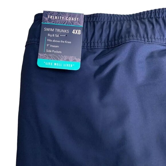 Trinity Coast Color Block Swim Trunks B&T Size 4XB Blue Combo 3 Pockets UPF 40+ - Picture 5 of 8